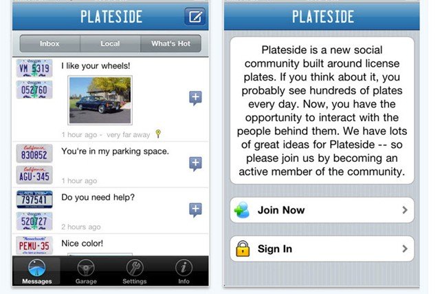 „Plateside“ „iPhone“ programėlė – socialinis tinklas jūsų automobiliui